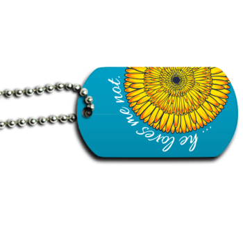 He Loves Me Not Dog Tag back