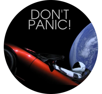 Starman Don't Panic Circle Car Magnet