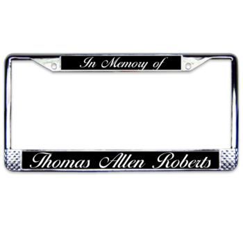 In Memory Chrome License Plate Frame