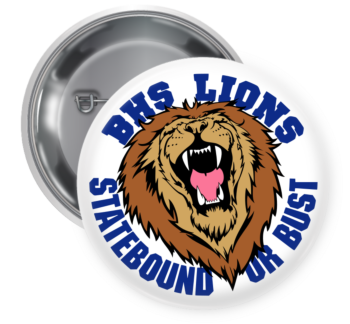 Lions Pin Backed Button