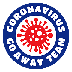 COVID-19 Coronavirus Go Away Team Parody Circle Car Magnet
