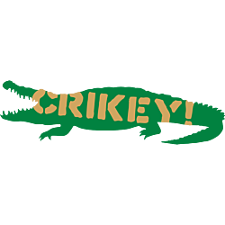 Crikey Steve Irwin Tribute Crocodile Shaped Decal