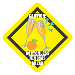 Bottomless Mimosas Diamond Car Magnet