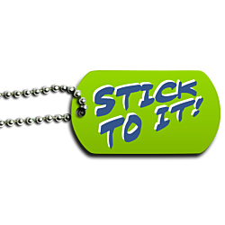 Stick To It New Year's Resolution Motivational Dog Tag - Front