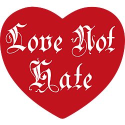 Love Not Hate Heart Shaped Car Magnet
