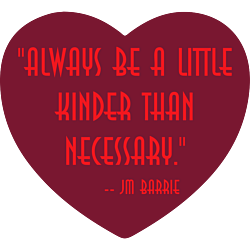 JM Barrie Kinder Than Necessary Quote Heart Vinyl Decal