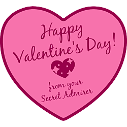 Valentine's Day Secret Admirer Heart Shaped Window Static Cling