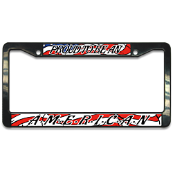 Proud to be an American Independence Day July 4th Plastic License Plate Frame
