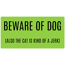 Beware of Dog and Jerk Cat Rectangle Door Static Cling