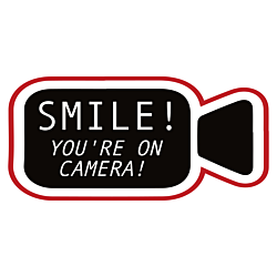 Smile You're On Camera Security Surveillance Warning Static Cling
