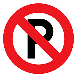 No Parking Aluminum Sign Front