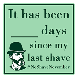 No Shave November Counter Aluminum Sign - Front