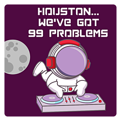 99 Space Problems Square Stickers