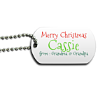 Merry Christmas Dog Tag Back