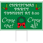 Corrugated Plastic Christmas Party Yard Sign