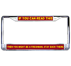 Senior Vs Freshman Chrome License Plate Frame