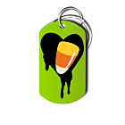 I Heart Candy Corn Halloween Key Chain Front