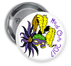 Mardi Gras Pin Backed Button