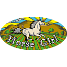 Horse Girl Oval Car Magnet