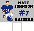 Football Player Yard Sign Front