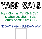 Yard Sale Yard Sign Front