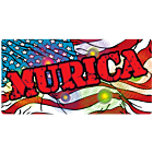 Land of the Free Murica Rectangle Vinyl Decal