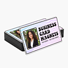 Custom business card magnet with full-color design and photo printed on magnetic business card material