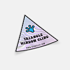 Triangle custom window cling with colorful wave design on white background