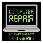 Custom Computer Repair Square Car Magnet