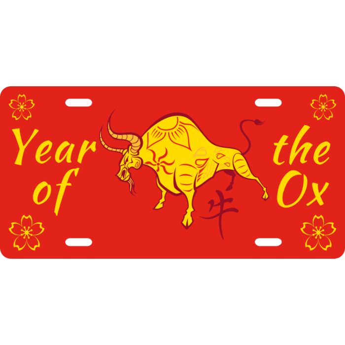 Year of the Ox License Plate