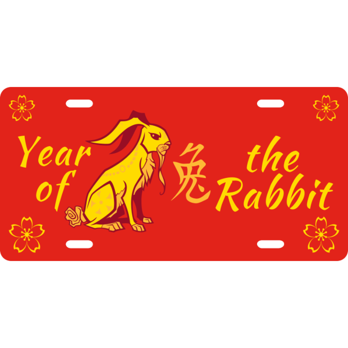 Year of the Rabbit License Plate