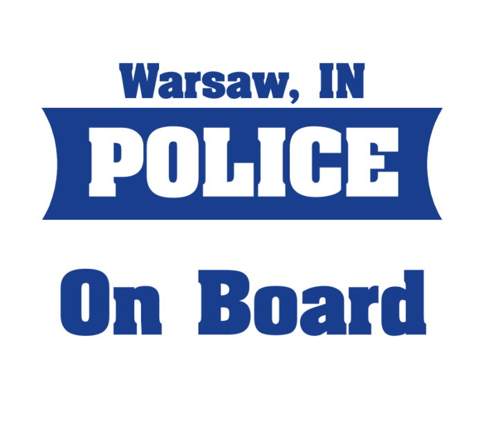 Warsaw Indiana Police On Board Decal