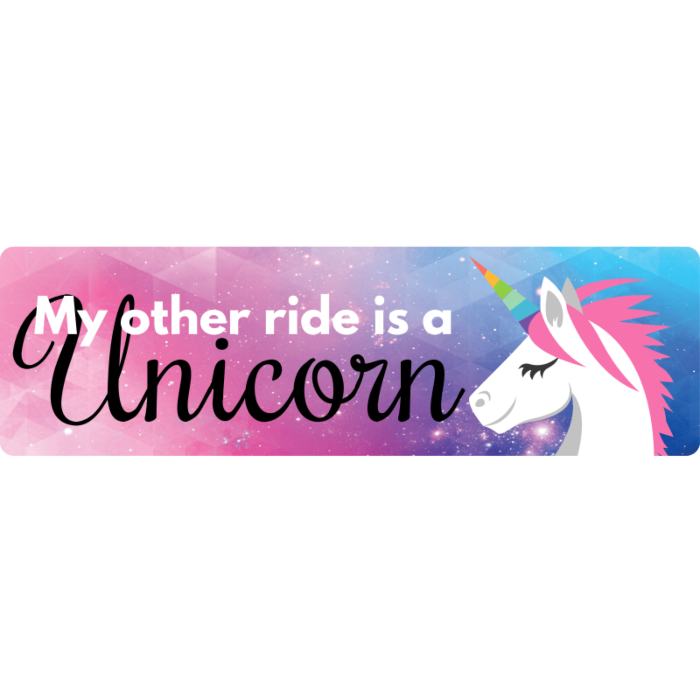 My Other Ride Is A Unicorn Bumper Sticker