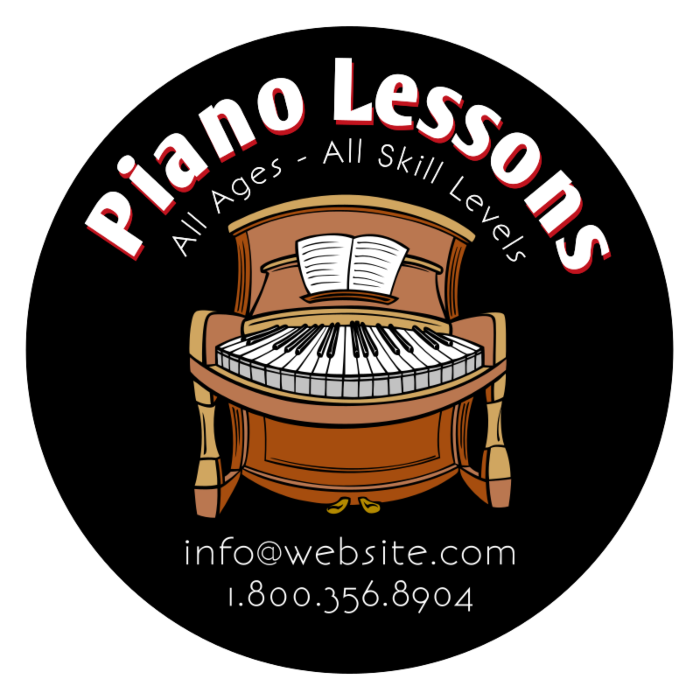 Piano Lessons Circle Magnet