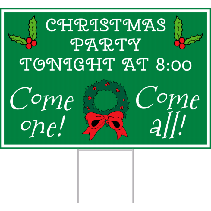Christmas Party Yard Sign