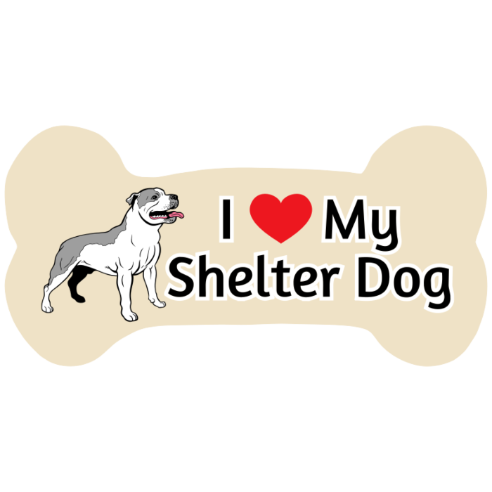 Shelter Dog Car Dog Bone Magnet