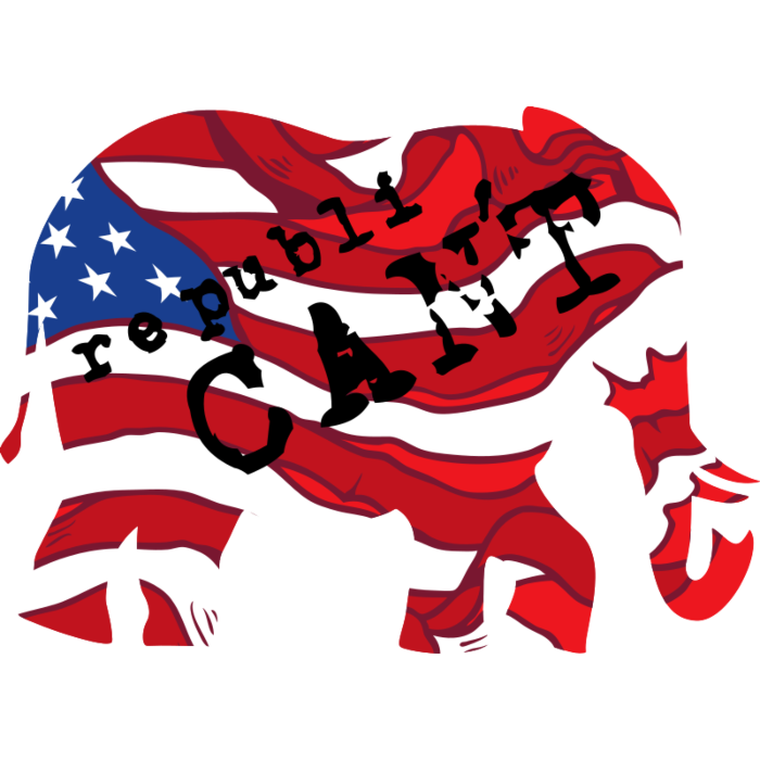 RepubliCan't Elephant Shaped Decal