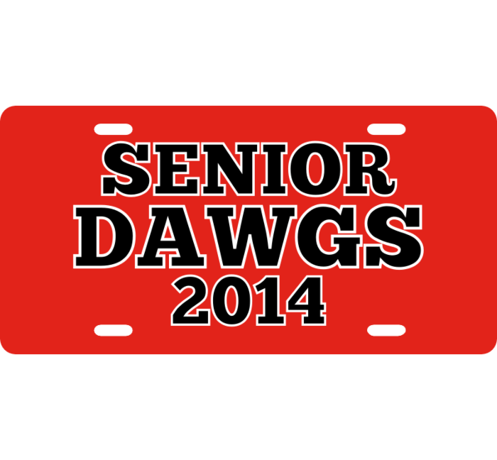 Senior Dawgs License Plate
