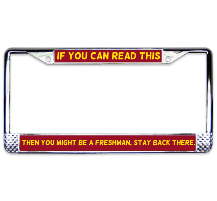 Senior Vs Freshman License Plate Frame