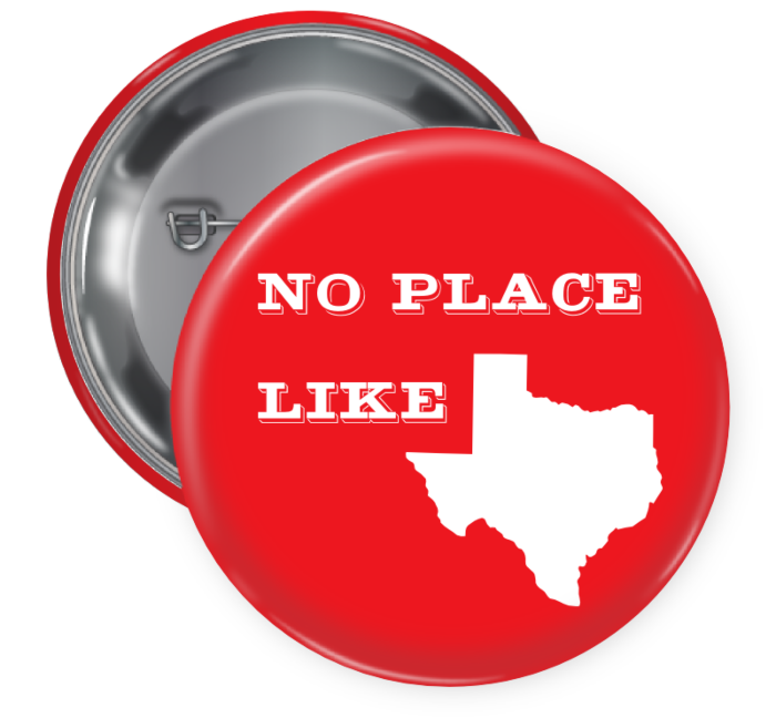 Texas Pin Backed Button