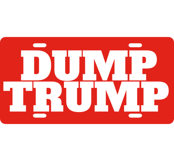 Dump Trump License Plate