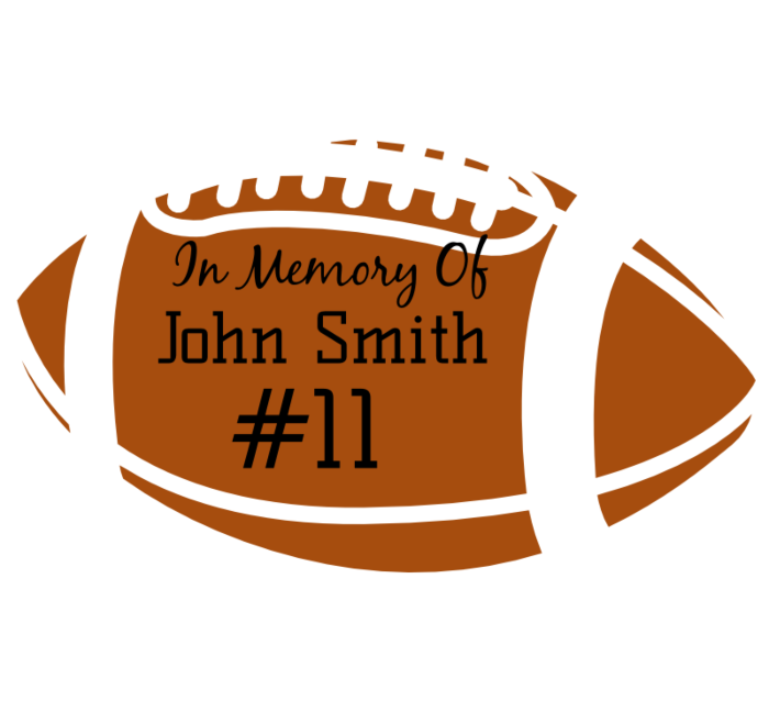 In Memory of Football Decal