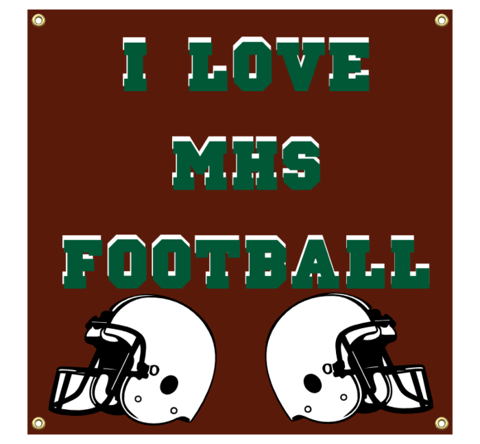 I Love Football Vinyl Banner