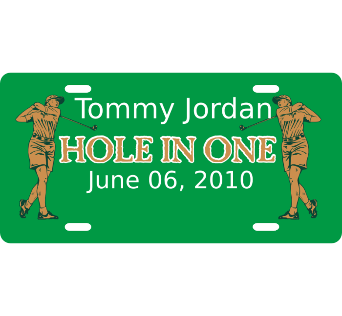 Hole in One License Plate