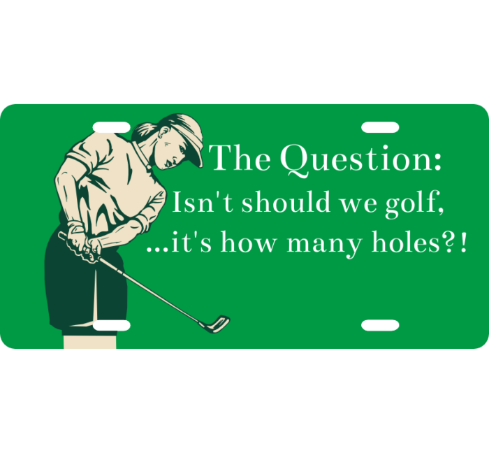 The Golf Question License Plate 
