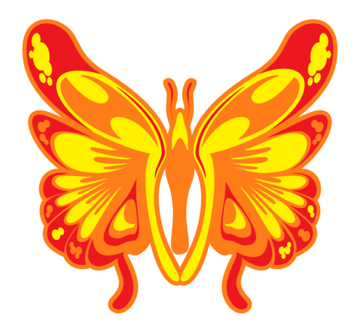 Psychedelic Butterfly Temporary Tattoo