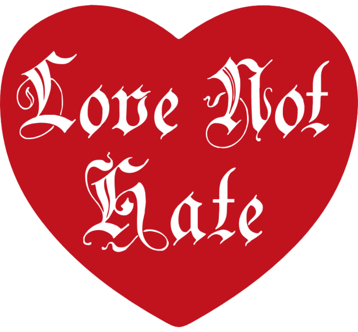 Love Not Hate Car Magnet