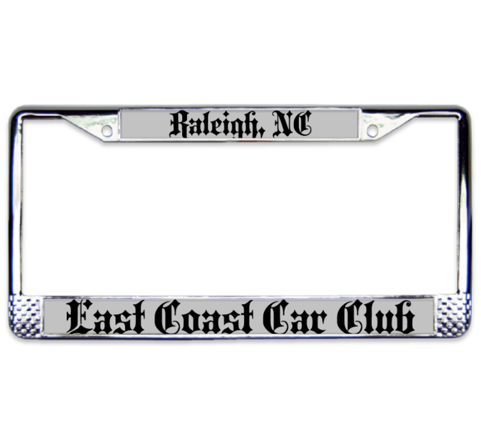 East Coast Car Club Plate Frame