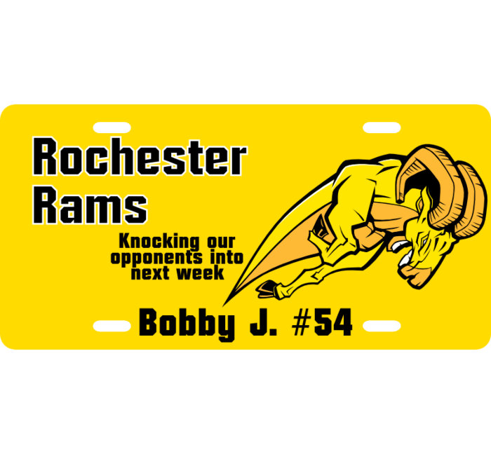 Rochester Rams License Plate 