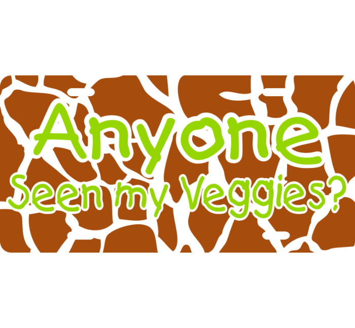 Giraffe Veggies Giraffe Print License Plate